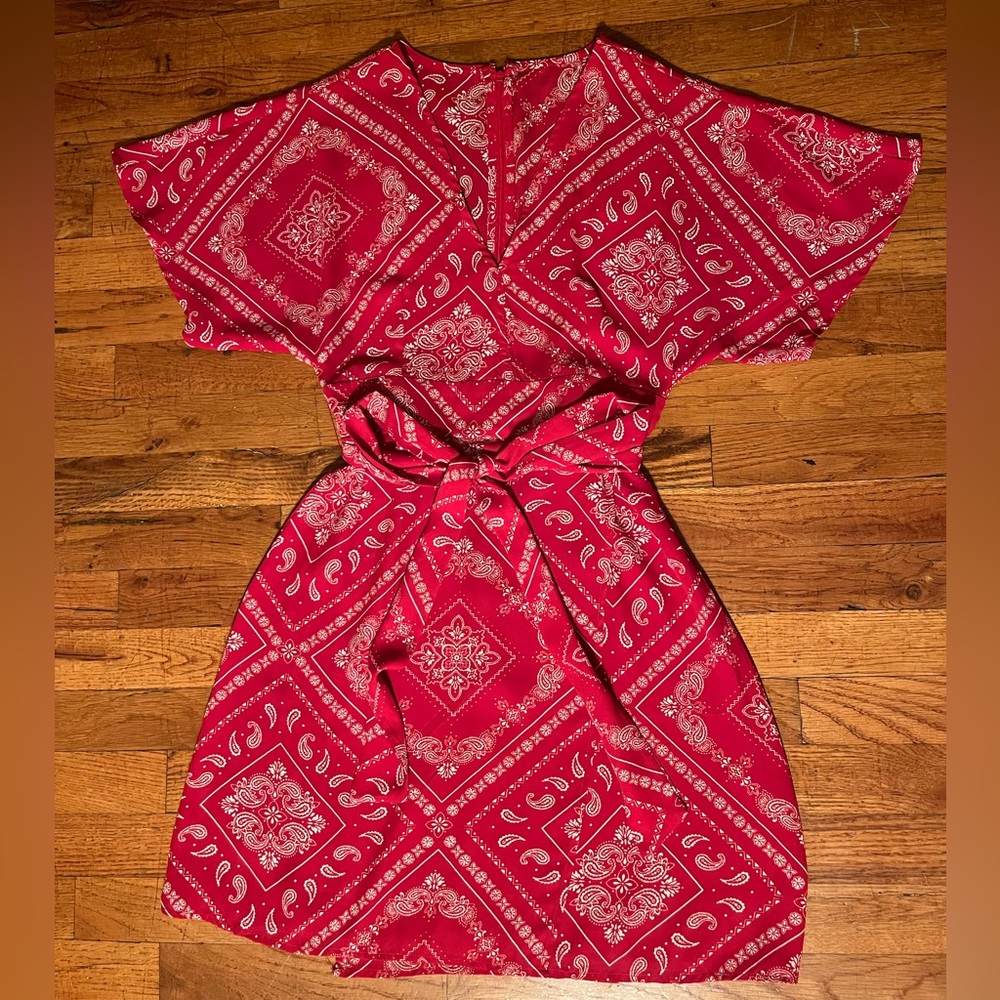 Paisley short red dress